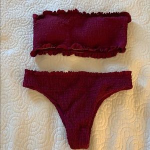 Scrunchy high waisted bikini